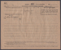 Inde British India Telegram Form, Mint Unused, Telegraph - 1911-35  George V