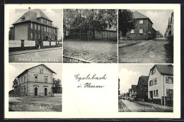 AK Egelsbach I. Hessen, Wilhelm Leuschner Schule, Ernst-Ludwig-Strasse, Bahnhof, Katholische Kirche  - Autres & Non Classés