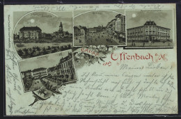 Mondschein-Lithographie Offenbach A. M., Schloss, Marktplatz, Kunstgewerbeschule, Alicenplatz  - Offenbach