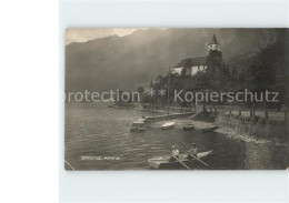 11834335 Brienz BE Kirche See Ruderboot Brienz BE - Altri & Non Classificati