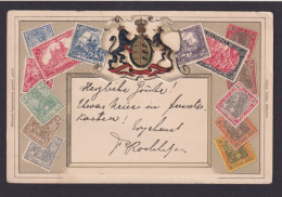 Ottmar Zieher Ansichtskarte Briefmarken Deutsches Reich Wappen Prägekarte - Brieven En Documenten