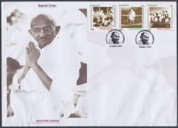 Bangladesh 2011 Private Cover Mahatma Gandhi Se-tenant, Indipex Delhi Stamp Exhibition, Indian Independence Leader - Bangladesch