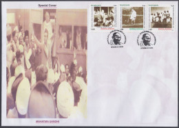 Bangladesh 2011 Private Cover Mahatma Gandhi Se-tenant, Indipex Delhi Stamp Exhibition, Indian Independence Leader - Bangladesch