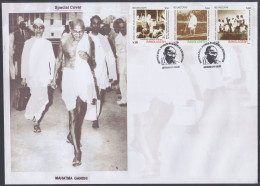 Bangladesh 2011 Private Cover Mahatma Gandhi Se-tenant, Indipex Delhi Stamp Exhibition, Indian Independence Leader - Bangladesch