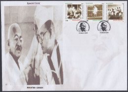 Bangladesh 2011 Private Cover Mahatma Gandhi Se-tenant, Indipex Delhi Stamp Exhibition, Indian Independence Leader - Bangladesch