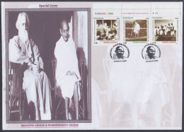 Bangladesh 2011 Private Cover Mahatma Gandhi Se-tenant, Indipex Delhi Stamp Exhibition, Indian Independence Leader - Bangladesch