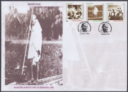 Bangladesh 2011 Private Cover Mahatma Gandhi Se-tenant, Indipex Delhi Stamp Exhibition, Indian Independence Leader - Bangladesch