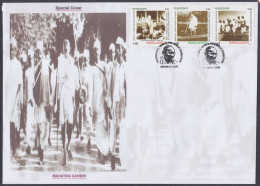 Bangladesh 2011 Private Cover Mahatma Gandhi Se-tenant, Indipex Delhi Stamp Exhibition, Indian Independence Leader - Bangladesh