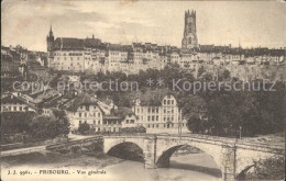 11773705 Fribourg FR Pont Du Milieu Ou Des Tisserands Et Cathedrale Fribourg - Autres & Non Classés