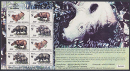 Indonesia 1996 MNH Sheet WWF, Rhino, Rhiboceros, Javan, Sumatran, Wildlife Wild Life, Endangered - Indonesië