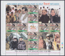 Pakistan 2009 MNH Sheet Swat Refugees, Refugee, Charity - Pakistán