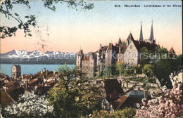 11757055 Neuchatel NE Le Chateau Et Les Alpes Neuchatel - Autres & Non Classés