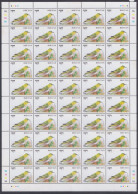 Bhutan 1998 MNH Chestnut Flanked White-eye, Bird, Birds, Full Sheet - Bhutan