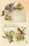 Bonne Année Oiseaux Fleurs       Q 2602 - Vogels