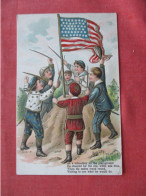 Children Play War Around American Flag - Swords GILT EMBOSSED   Ref 6401 - Mode