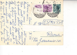 ITALIA  1954 - Intero Postale ESPRESSO Da  Caserta A Roma - Stamped Stationery