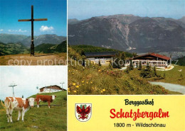 73360635 Thierbach Wildschoenau Berggasthof Schatzbergalm Gipfelkreuz Almvieh Ku - Sonstige & Ohne Zuordnung