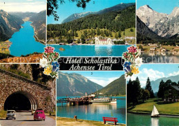 73360570 Achensee Hotel Scholastika Bootsanleger Fahrgastschiff Segeln Tunnel Al - Sonstige & Ohne Zuordnung