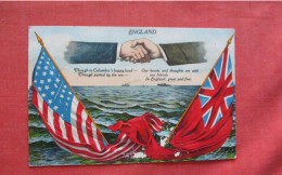 England   US Hands Across The Sea. Paper Flack On Bottom      Ref 6402 - Autres & Non Classés