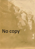 PHOTO FRANCAISE - OFFICIER VETERINAIRE AUX TRANCHEES DU SECTEUR DE PROSNES PRES DE REIMS MARNE - GUERRE 1914 1918 - War, Military