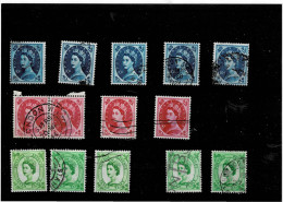 GRAN BRETAGNA ,"Regina Elisabeta" ,14 Pezzi Usati ,vari Tipi Di Filigrana ,qualita Ottima - Used Stamps