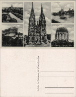 Ansichtskarte Regensburg Totale, Befreiungshalle, Donaupartie 1939 - Regensburg