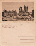 Ansichtskarte Wiesbaden Markt, Stände, Kirchen 1922 - Wiesbaden