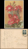 Ansichtskarte  Künstlerkarte Gemälde (Blumen Motiv Rote Blume Pflanze) 1940 - Peintures & Tableaux