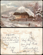 Winter-Ansichtskarten (Schnee/Eis) / Stimmungsbild Hütte Künstlerkarte 1911 - Unclassified