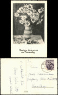 Glückwunsch Karte Zum Namenstag (Blumen Motiv, Blumenvase) 1950 - Sonstige & Ohne Zuordnung