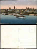 Ansichtskarte Mainz Panorama-Ansicht Am Rhein Ufer Anlegende Schiffe 1910 - Mainz