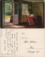 Ansichtskarte  Künstlerkarte: Gemälde / Kunstwerke Sein Lieblingslied 1917 - Peintures & Tableaux