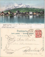 Ansichtskarte Luzern Lucerna Stadt Mit Pilatus 1905 - Other & Unclassified