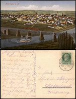 Ansichtskarte Kitzingen Panorama-Ansicht, Fluss Und Brücke 1918 - Kitzingen