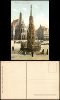 Ansichtskarte Nürnberg Schöner-Brunnen Stadt Teilansicht 1910 - Nuernberg