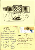 Schach Chess - Spiel, Künstlerkarte Männer Beim Schachspiel 2002 - Contemporain (à Partir De 1950)