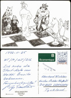 Ansichtskarte  Schach (Chess) Motivkarte Mit übergroßen Schachfiguren 1992 - Contemporary (from 1950)