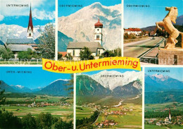 73359754 Obermieming Untermieming Kirchen Pferdestatue Panoramen Obermieming - Sonstige & Ohne Zuordnung