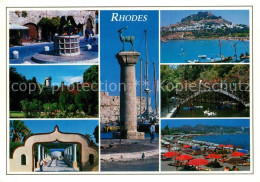 73359675 Rhodes Rhodos Greece Statue Strand Panorama Hafen Rhodes Rhodos Greece - Grèce