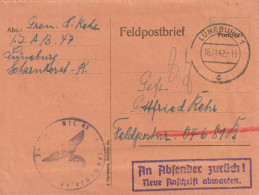 German Feldpost WW2 To E Of Estonia (N Of Nowgorod) - Infanterie-Regiment 76 (12./III) FP 04681B However Returned  - Militares