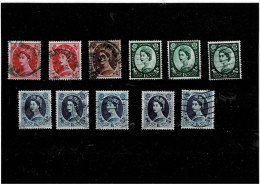 GRAN BRETAGNA ,"Regina Elisabeta" ,11 Pezzi Usati ,vari Tipi Di Filigrana ,qualita Ottima - Used Stamps