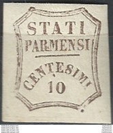 1859 Parma 10c. Bruno MNH Sassone N. 14d - Modène