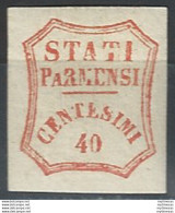 1859 Parma 40c. Vermiglio MNH Sassone N. 17c - Modena