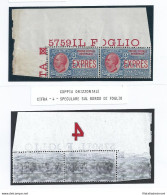 1908 Italia - Regno , Espresso N° 2  COPPIA CON NUMERO DI TAVOLA MNH/** - Sonstige & Ohne Zuordnung