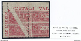 1903 Italia - Regno , Espresso N° 1  MNH** QUARTINA CON RARA VARIETA' - Autres & Non Classés