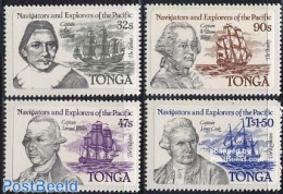 Tonga 1984 Navigators 4v, Mint NH, History - Transport - Explorers - Ships And Boats - Exploradores