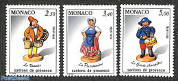 Monaco 1992 Christmas 3v, Mint NH, Nature - Performance Art - Religion - Fishing - Music - Christmas - Nuevos