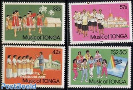 Tonga 1988 Music 4v, Mint NH, Performance Art - Music - Musik