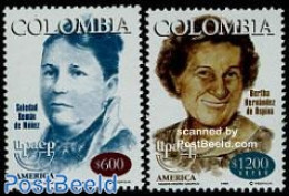 Colombia 1999 UPAEP, Women 2v, Mint NH, History - Women - U.P.A.E. - Ohne Zuordnung