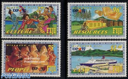 Fiji 1992 Expo 92 Sevilla 4v, Mint NH, Transport - Railways - Ships And Boats - Trains